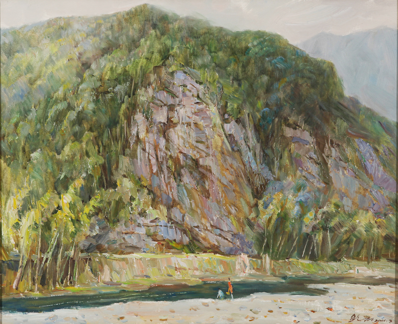 4、鲍加  山岩竹喧  油画  65cmx55cm.jpg
