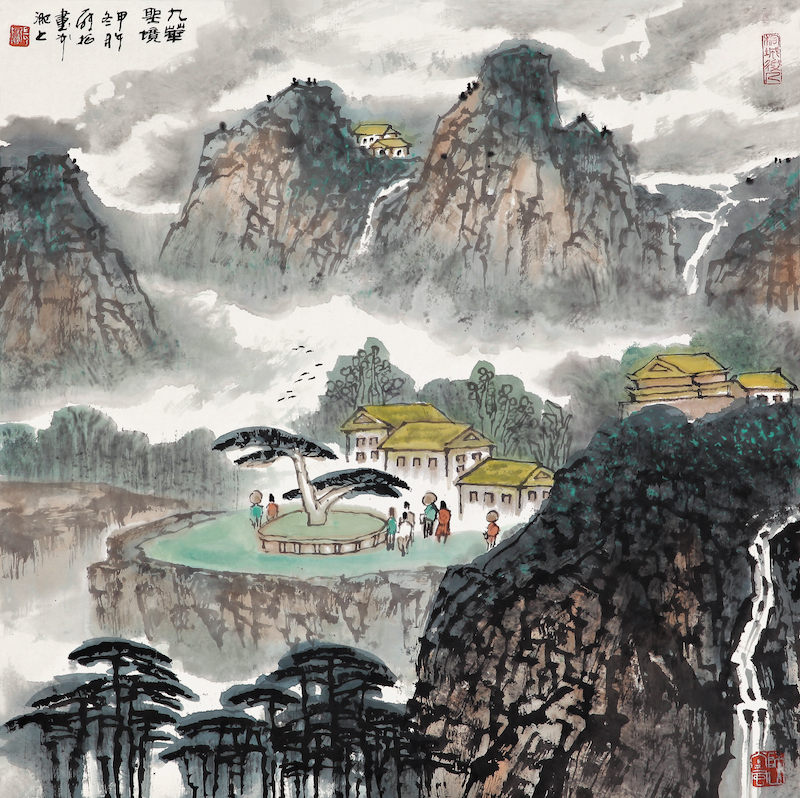 8、张松  九华圣境   68cm×68cm.JPG