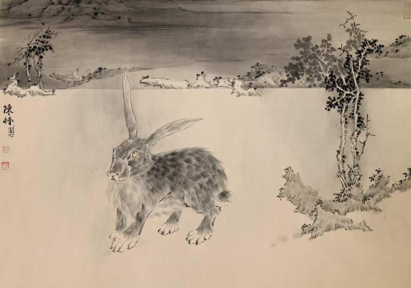 12、陈林  疏林•听  国画 50cm×71cm.JPG